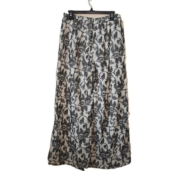 NWT Anthropologie San & Soni Terre Textured Cotton Wide Leg Pants 10 - Picture 9 of 16